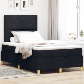Cama Box Spring con colchón y LED Negro 120x200