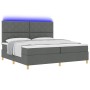 Cama con Base y Colchón & LED Gris Oscuro 200x200 cm de Tela by , Beds and slatted bases - Ref: Foro24-3343202, Price: 662,28...