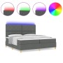 Cama con Base y Colchón & LED Gris Oscuro 200x200 cm de Tela by , Beds and slatted bases - Ref: Foro24-3343202, Price: 662,28...