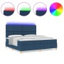Cama con somier con colchón y LED azul 200x200 cm tela von , Betten und Lattenroste - Ref: Foro24-3343207, Preis: 675,83 €, R...
