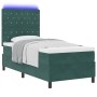 Cama Box Spring con colchón y LED Verde Oscuro 90x190 cm Terciopelo | Foro24.es | Tu tienda online para hogar, jardín y más Foro24.es