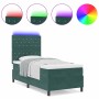 Cama Box Spring con colchón y LED Verde Oscuro 90x190 cm Terciopelo | Foro24.es | Tu tienda online para hogar, jardín y más Foro24.es