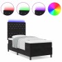 Cama con somier y colchón con LED Negro 100x200 cm Terciopelo