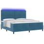 Cama Box Spring  con colchón y LED Azul Oscuro 200x200 cm de Terciopelo | Foro24.es | Tu tienda online para hogar, jardín y más Foro24.es