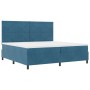 Cama Box Spring  con colchón y LED Azul Oscuro 200x200 cm de Terciopelo | Foro24.es | Tu tienda online para hogar, jardín y más Foro24.es