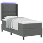 Cama Box Spring con colchón y LED Gris Oscuro 90x190 cm Tela by , Beds and slatted bases - Ref: Foro24-3343540, Price: 354,76...