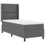 Cama Box Spring con colchón y LED Gris Oscuro 90x190 cm Tela by , Beds and slatted bases - Ref: Foro24-3343540, Price: 354,76...