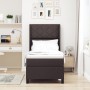 Cama Box Spring con Colchón y LED Marrón Oscuro 90x190 cm Tejido by , Beds and slatted bases - Ref: Foro24-3343542, Price: 34...