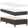 Cama Box Spring con Colchón y LED Marrón Oscuro 90x190 cm Tejido by , Beds and slatted bases - Ref: Foro24-3343542, Price: 34...
