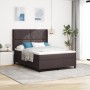 Cama Box Spring con colchón y LED Marrón Oscuro 140x200 cm Tela by , Beds and slatted bases - Ref: Foro24-3343570, Price: 525...