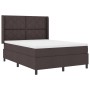 Cama Box Spring con colchón y LED Marrón Oscuro 140x200 cm Tela by , Beds and slatted bases - Ref: Foro24-3343570, Price: 525...