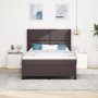 Cama Box Spring con colchón y LED Marrón Oscuro 140x200 cm Tela by , Beds and slatted bases - Ref: Foro24-3343570, Price: 525...