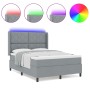 Cama con sommier y colchón con luz LED Gris Claro 160x200 cm Tela by , Beds and slatted bases - Ref: Foro24-3343574, Price: 5...