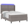 Cama Box Spring con Colchón y LED Taupe 160x200 cm Tela by , Beds and slatted bases - Ref: Foro24-3343578, Price: 611,40 €, D...
