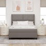 Cama Box Spring con Colchón y LED Taupe 160x200 cm Tela by , Beds and slatted bases - Ref: Foro24-3343578, Price: 611,40 €, D...