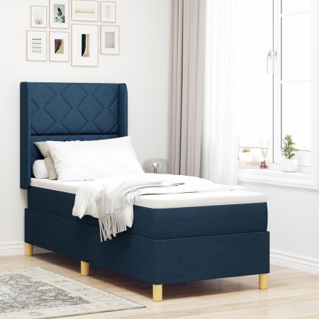 Cama con colchón y somier con LED azul 80x200 cm de tela by , Beds and slatted bases - Ref: Foro24-3343727, Price: 346,85 €, ...