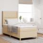 Cama Box Spring  con colchón y LED crema 100x200 cm tela | Foro24.es | Tu tienda online para hogar, jardín y más Foro24.es