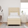 Cama Box Spring  con colchón y LED crema 100x200 cm tela | Foro24.es | Tu tienda online para hogar, jardín y más Foro24.es