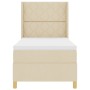 Cama Box Spring  con colchón y LED crema 100x200 cm tela | Foro24.es | Tu tienda online para hogar, jardín y más Foro24.es