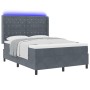 Cama Box Spring  con Colchón y LED Gris Oscuro 140x190 cm Terciopelo | Foro24.es | Tu tienda online para hogar, jardín y más Foro24.es