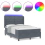 Cama Box Spring  con Colchón y LED Gris Oscuro 140x190 cm Terciopelo | Foro24.es | Tu tienda online para hogar, jardín y más Foro24.es