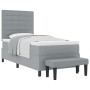 Cama con Box Spring con Colchón y Banco Gris Claro 80x200 cm Tela by , Beds and slatted bases - Ref: Foro24-3343946, Price: 3...