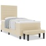 Cama con Base y Colchón & Banco Color Crema 80x200 cm Tela von , Betten und Lattenroste - Ref: Foro24-3343951, Preis: 361,41 ...