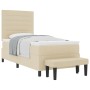 Cama Tipo Box Spring con Colchón y Banco Crema 90x190 cm Tela von , Betten und Lattenroste - Ref: Foro24-3343958, Preis: 378,...