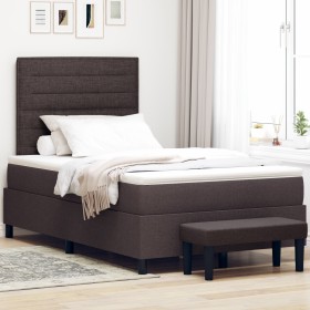 Cama con Somier y Colchón Marrón Oscuro 120x190