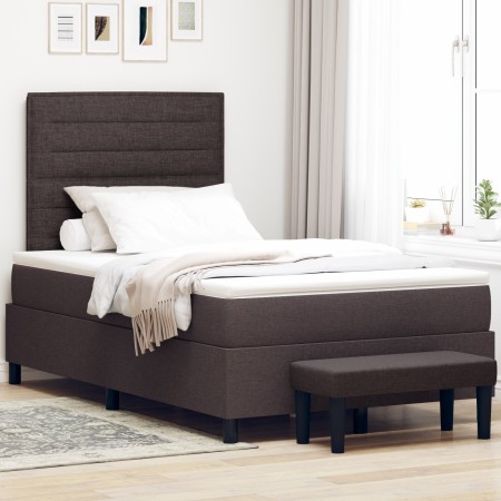 Cama con Somier y Colchón Marrón Oscuro 120x190 cm Tela | Foro24.es | Tu tienda online para hogar, jardín y más Foro24.es
