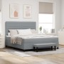 Cama de muelles con colchón y banco gris claro 180x200 cm tela | Foro24.es | Tu tienda online para hogar, jardín y más Foro24.es