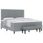Cama de muelles con colchón y banco gris claro 180x200 cm tela | Foro24.es | Tu tienda online para hogar, jardín y más Foro24.es