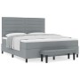 Cama de muelles con colchón y banco gris claro 180x200 cm tela | Foro24.es | Tu tienda online para hogar, jardín y más Foro24.es