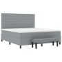 Cama de muelles con colchón y banco gris claro 180x200 cm tela | Foro24.es | Tu tienda online para hogar, jardín y más Foro24.es