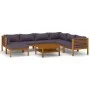 Muebles de jardín 8 pzas cojines madera maciza de acacia de vidaXL, Conjuntos de jardín - Ref: Foro24-3086908, Precio: 1,00 €...