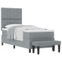 Cama con Base Resortes y Colchón y Banco Gris Claro 80x200 cm Tela by , Beds and slatted bases - Ref: Foro24-3344100, Price: ...