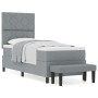 Cama con Base Resortes y Colchón y Banco Gris Claro 80x200 cm Tela by , Beds and slatted bases - Ref: Foro24-3344100, Price: ...