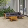Gartenmöbel 5 Stück Kissen aus massivem Akazienholz von vidaXL, Gartensets - Ref: Foro24-3086895, Preis: 598,45 €, Rabatt: %