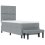 Cama con Base Resortes y Colchón y Banco Gris Claro 80x200 cm Tela by , Beds and slatted bases - Ref: Foro24-3344100, Price: ...