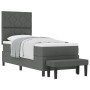 Cama con Base de Muelles con Colchón y Banco Gris Oscuro 80x200 cm Tela by , Beds and slatted bases - Ref: Foro24-3344101, Pr...