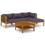 Gartenmöbel 5 Stück Kissen aus massivem Akazienholz von vidaXL, Gartensets - Ref: Foro24-3086895, Preis: 598,45 €, Rabatt: %