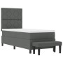 Cama con Base de Muelles con Colchón y Banco Gris Oscuro 80x200 cm Tela by , Beds and slatted bases - Ref: Foro24-3344101, Pr...