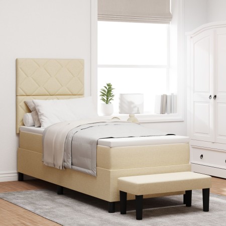 Cama de Muelles con Colchón y Banco Crema 80x200 cm Tela | Foro24.es | Tu tienda online para hogar, jardín y más Foro24.es