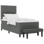 Cama con Base de Muelles con Colchón y Banco Gris Oscuro 90x190 cm Tela | Foro24.es | Tu tienda online para hogar, jardín y más Foro24.es