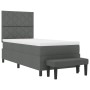 Cama con Base de Muelles con Colchón y Banco Gris Oscuro 90x190 cm Tela | Foro24.es | Tu tienda online para hogar, jardín y más Foro24.es
