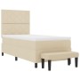 Cama con Caja de Primavera con Colchón y Banco Crema 90x190 cm Tela von , Betten und Lattenroste - Ref: Foro24-3344112, Preis...