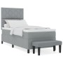 Cama con base con colchón y banco gris claro 90x200 cm tela by , Beds and slatted bases - Ref: Foro24-3344114, Price: 382,61 ...