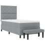 Cama con base con colchón y banco gris claro 90x200 cm tela by , Beds and slatted bases - Ref: Foro24-3344114, Price: 382,61 ...