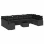 Conjunto de sofá de jardín 11 pcs Negro Poliratán
