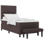 Cama con somier con colchón y banco marrón oscuro 90x200 cm Tela von , Betten und Lattenroste - Ref: Foro24-3344117, Preis: 4...